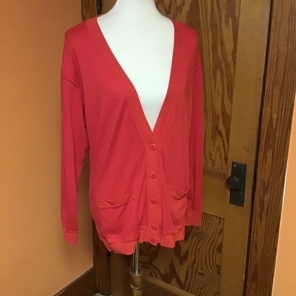 Red vintage 80s oversized slouchy cardigan - Picture 6 of 8